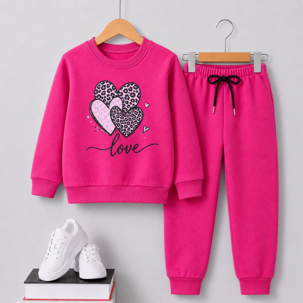 Conjunto Moletom infantil Inverno menina Urso, outono inverno, peluciado  2 ao 16 anos