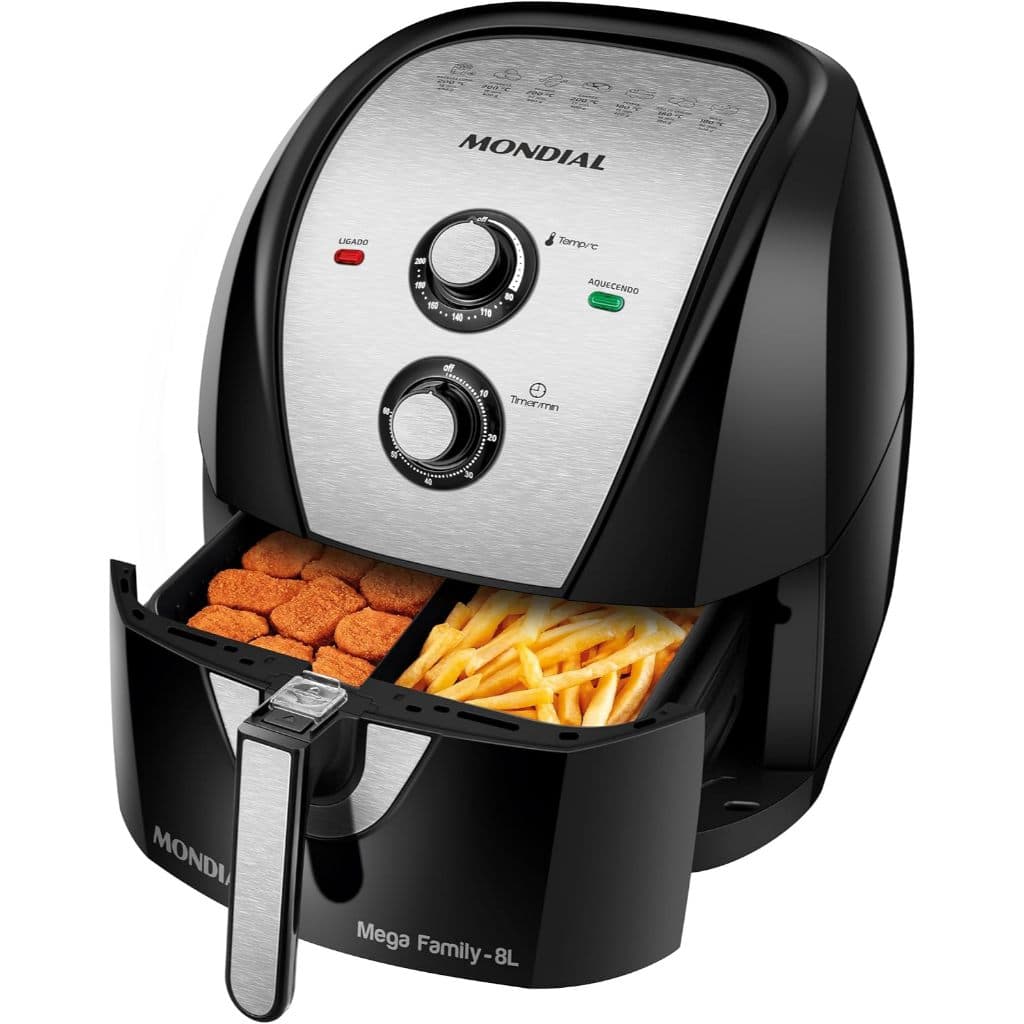 Fritadeira Sem Óleo Air Fryer 8l Mondial - Afd-80-bi 127 (avaria cx/detalhe estetico)
