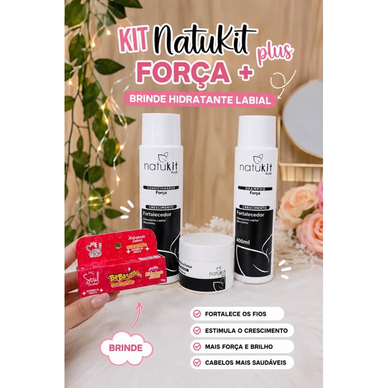 kit NatuKit 3 itens + brinde hidratante labial