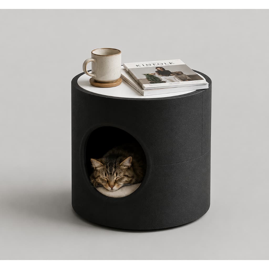 Casinha para Gato 2 em 1 Mesa Lateral com Almofada Lavável