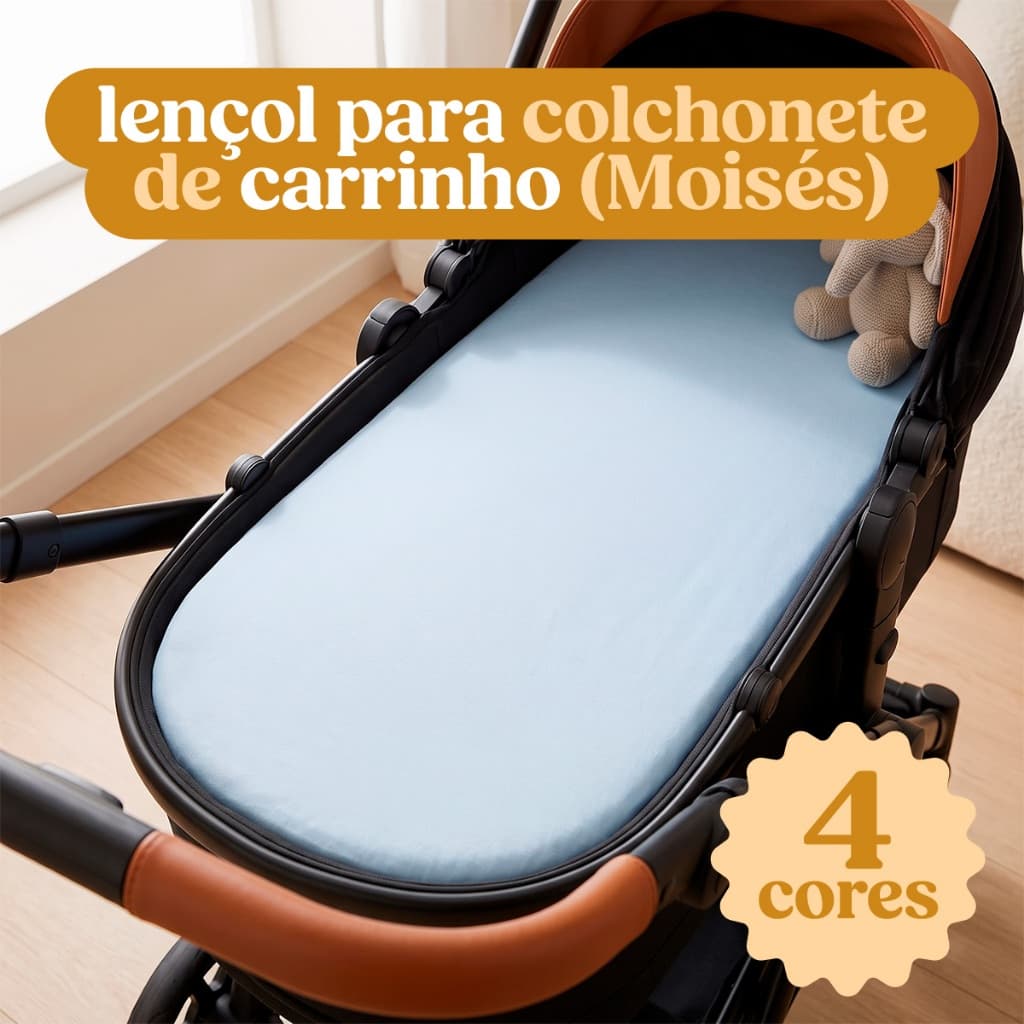 Lençol Colchonete Carrinho de Bebê Moisés Rosa Bebê 77x34 Antialérgico Macio Avulso Kit 2 e 4