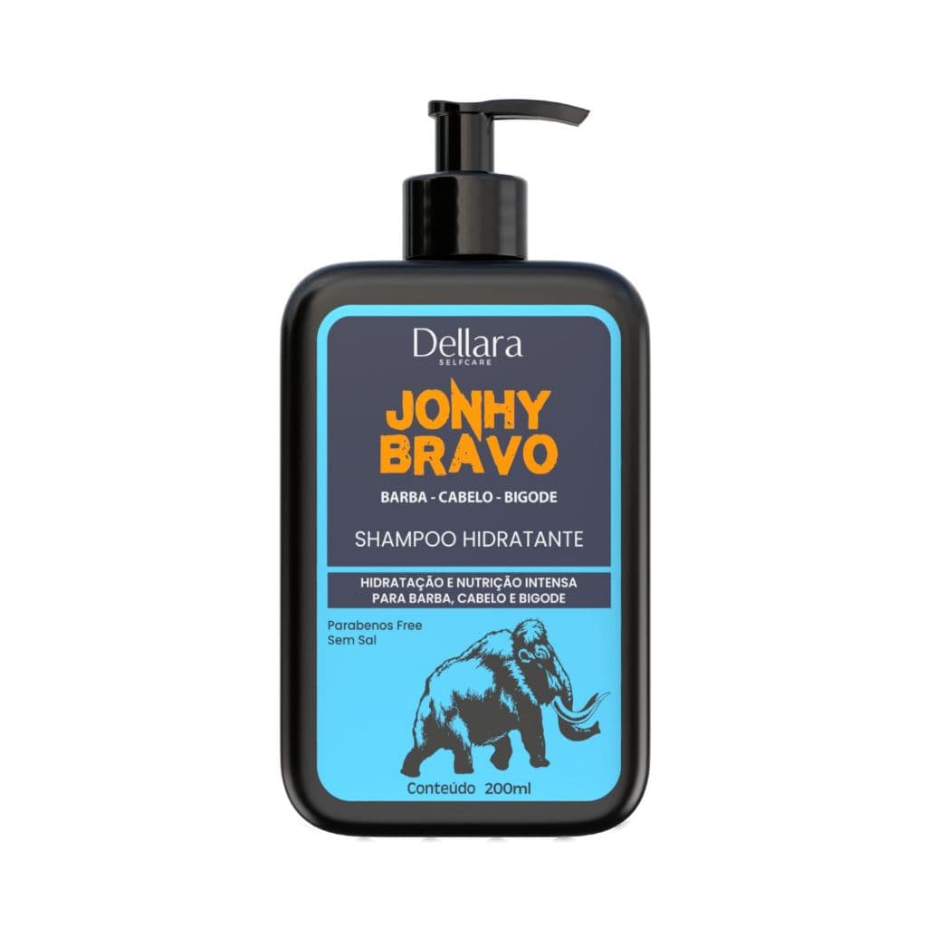 Shampoo Masculino Jonhy Bravo Hidratante para Cabelo e Barba com Manteiga de Karité