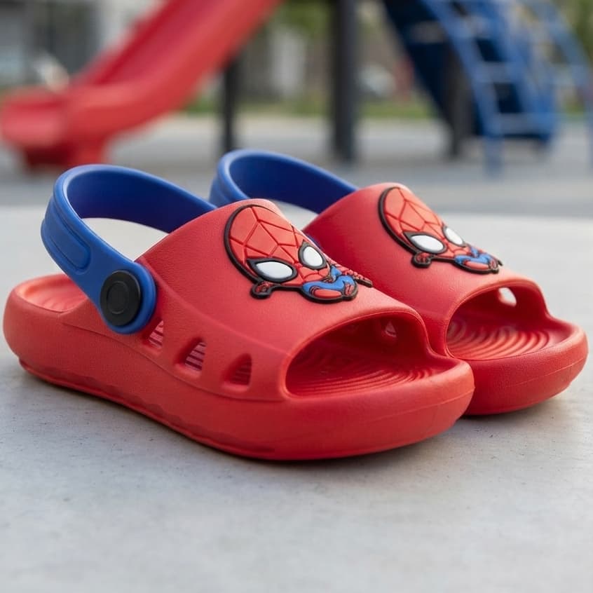 Sandália Infantil Babuche Homem-Aranha Menino Confortável e Antiderrapante Infinity Shoes