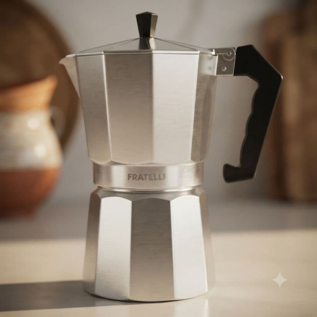 Cafeteira Italiana Express Moka 450ml Alumínio de Fogão Original Jarra Café Expresso sem Filtro  9 Xícaras Bule Italiano