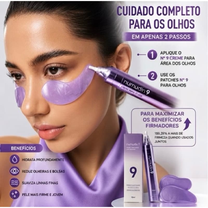 Numbuzin No.9 Eye Cream NAD+ Retinol 50 Peptídeos Creme para Olhos Anti-Idade Firmador 10ml Original