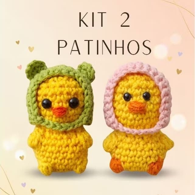 Kit 2 chaveiros patinhos crochê amigurumi | 100% artesanal