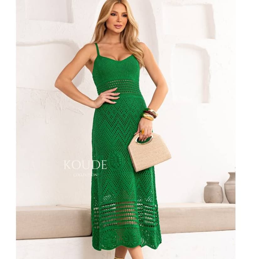 Vestido Feminino Midi Tricô Rendado Alcinha Roupa Feminina Elegante Vestido Verão 2027