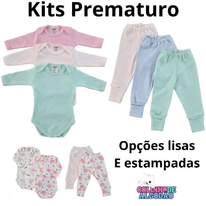 KIT PREMATURO BODY MIJÃO MENINA OU MENINO 100% ALGODÃO LISO OU ESTAMPADO. ROUPA DE BEBE. MATERNIDADE