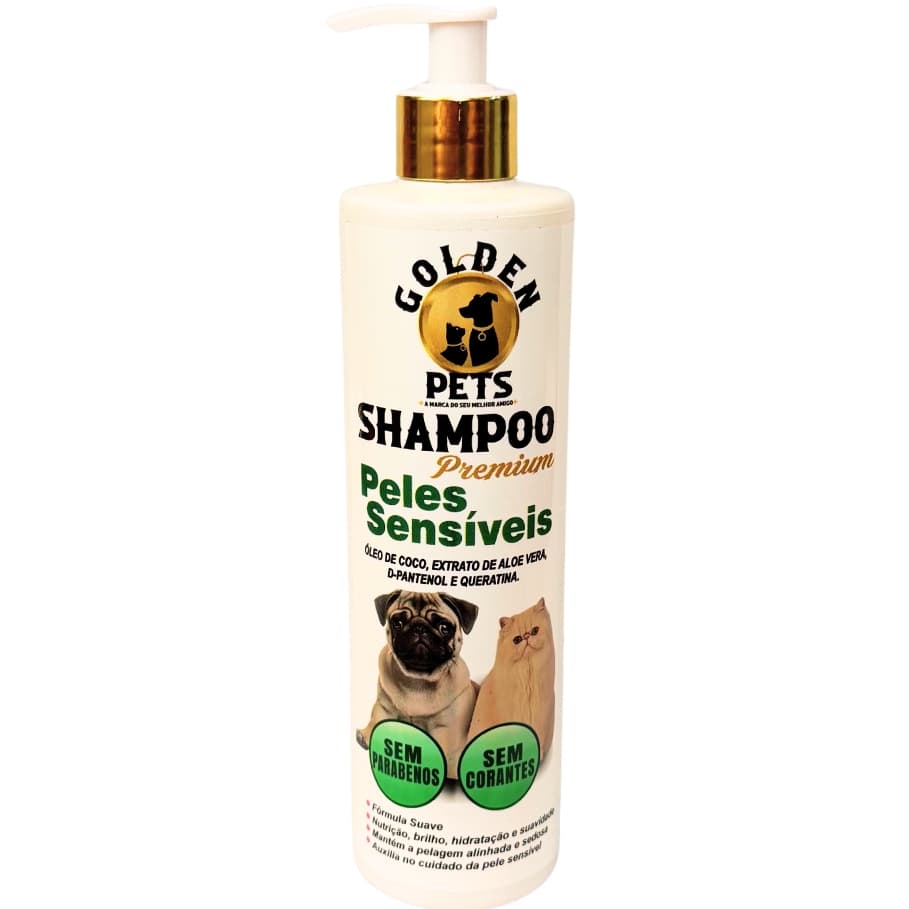 Shampoo Pet Premium Peles Sensíveis Para Cães E Gatos Sem Parabenos -  Golden Pets