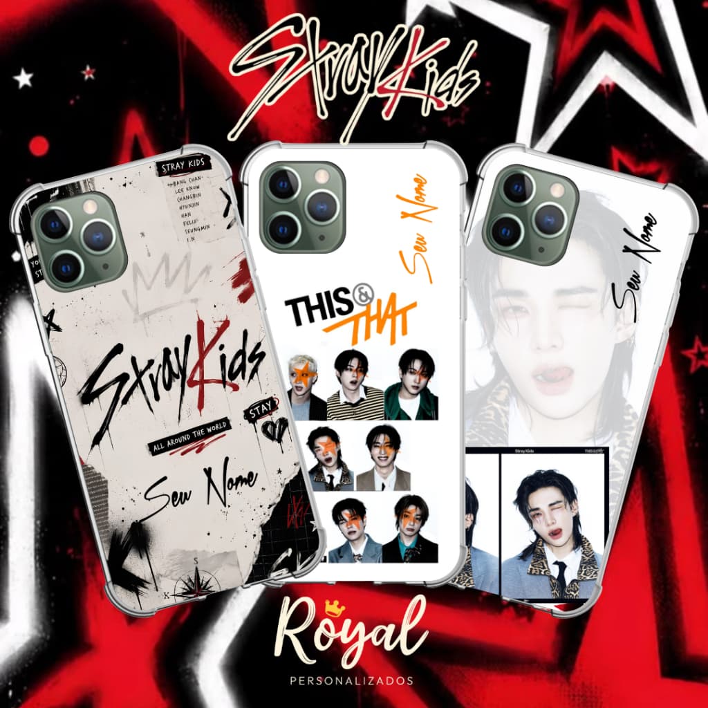 Capinha Personalizada Stray Kids K-Pop para Celular Samsung/ Iphone/ Motorola/ Xiaomi/ Realme