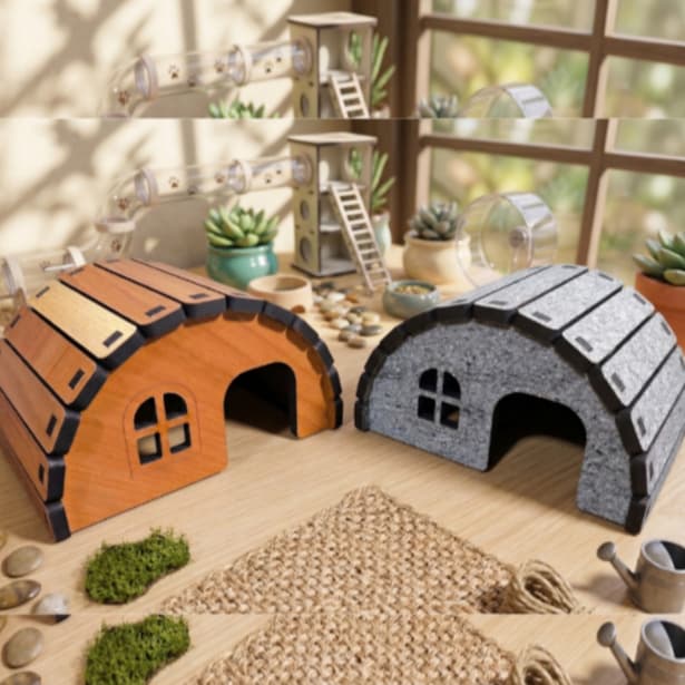 Casinha para Hamster em MDF 6mm Laminado,Design Moderno e Resistente