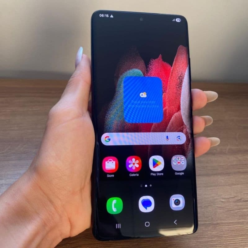 usado: celular Samsung S21 ultra Preto 256GB 12GB RAM Preto Semi novo