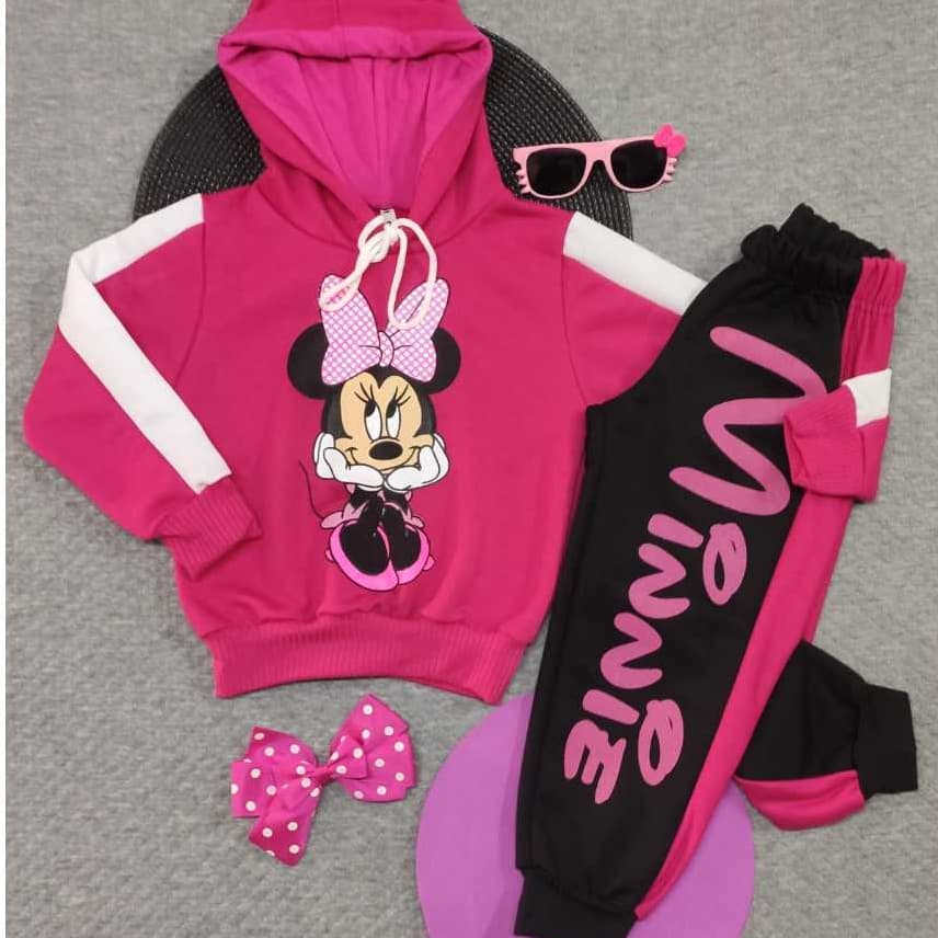 Conjunto Infantil Menina Casaco e Calça Moletom 2 ao 14 anos Lançamento Inverno Agasalho