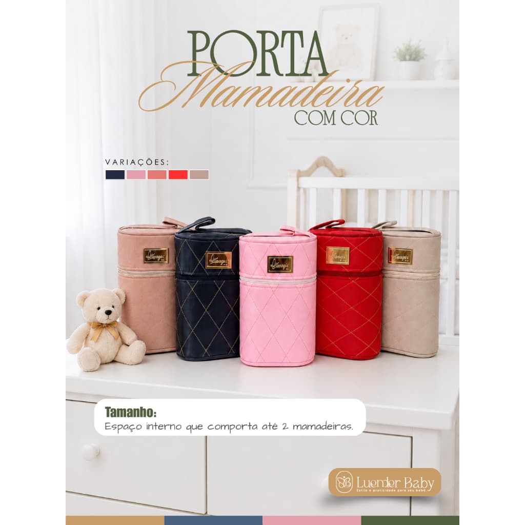 Porta Mamadeira Térmico Impermeavél Que Comporta Duas Mamadeiras Luender Baby