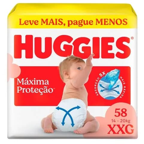 Fralda Huggies Supreme Care XXG 58 unidades