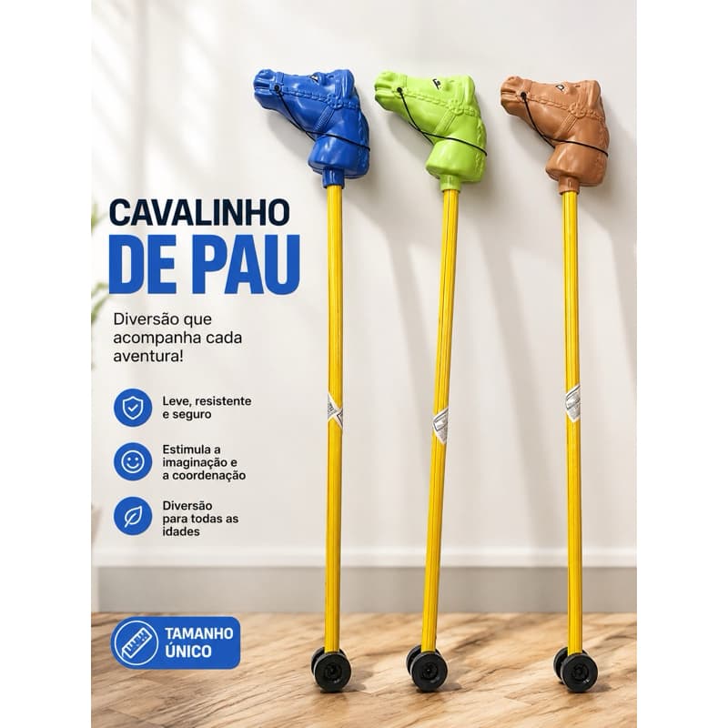 Cavalinho De Madeira Com Rodinhas - Brinquedo Retro Educativo
