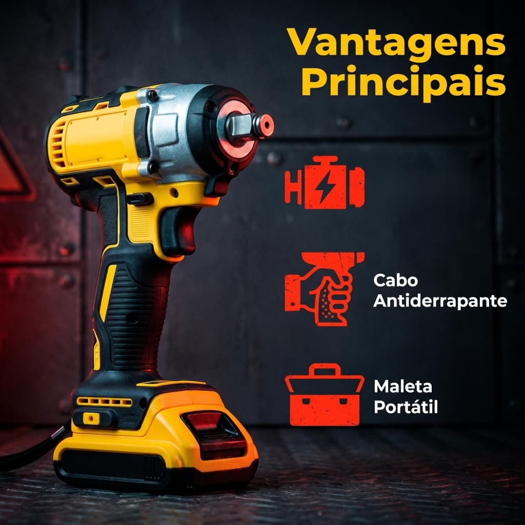 Chave De Impacto Parafusadeira E Furadeira A Bateria Profissional Com Soquetes Brocas Pontas E Maleta Bivolt