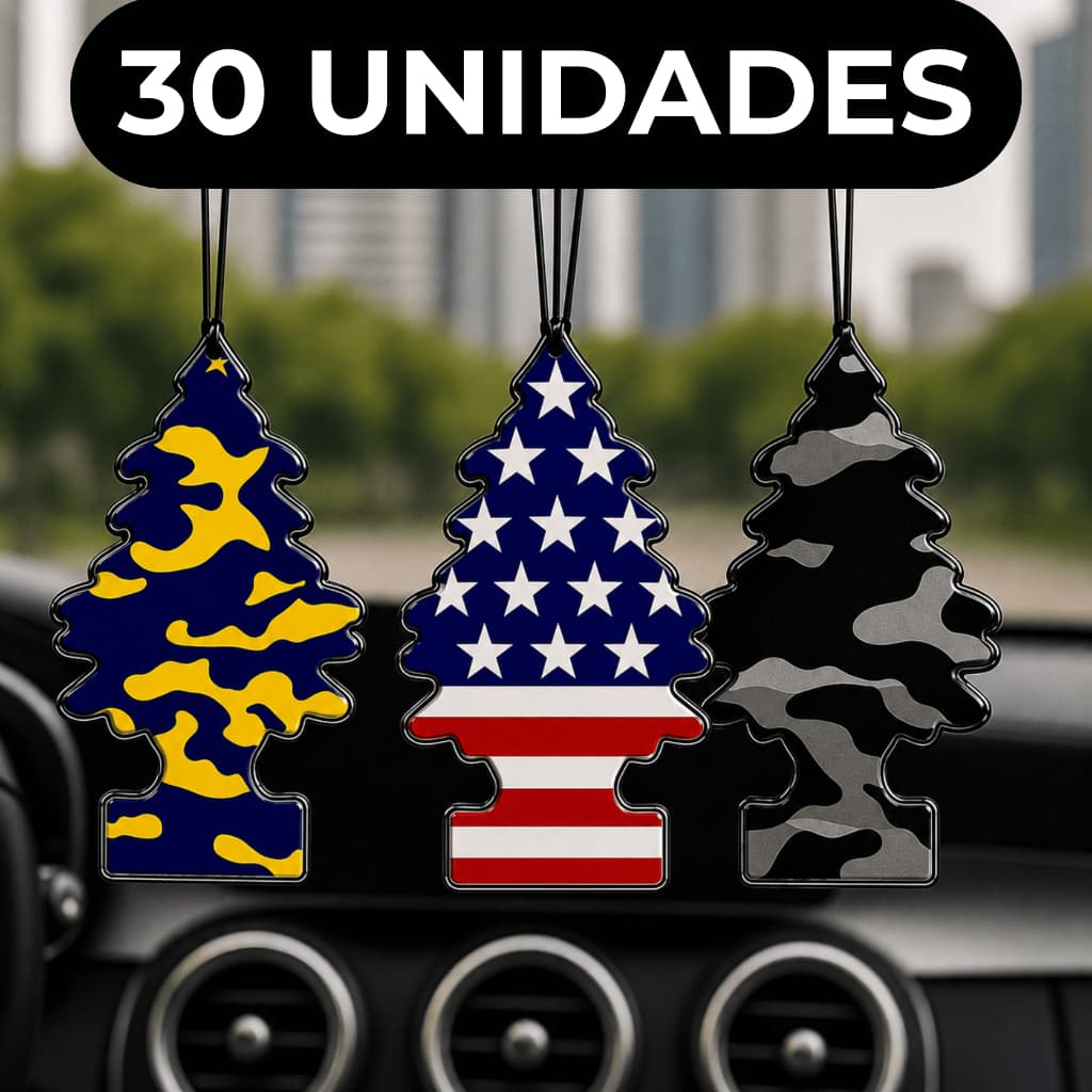 Kit 30 Cheirinho Aromatizante Para Carro Novo Cheiroso Pinheiro Sortidos