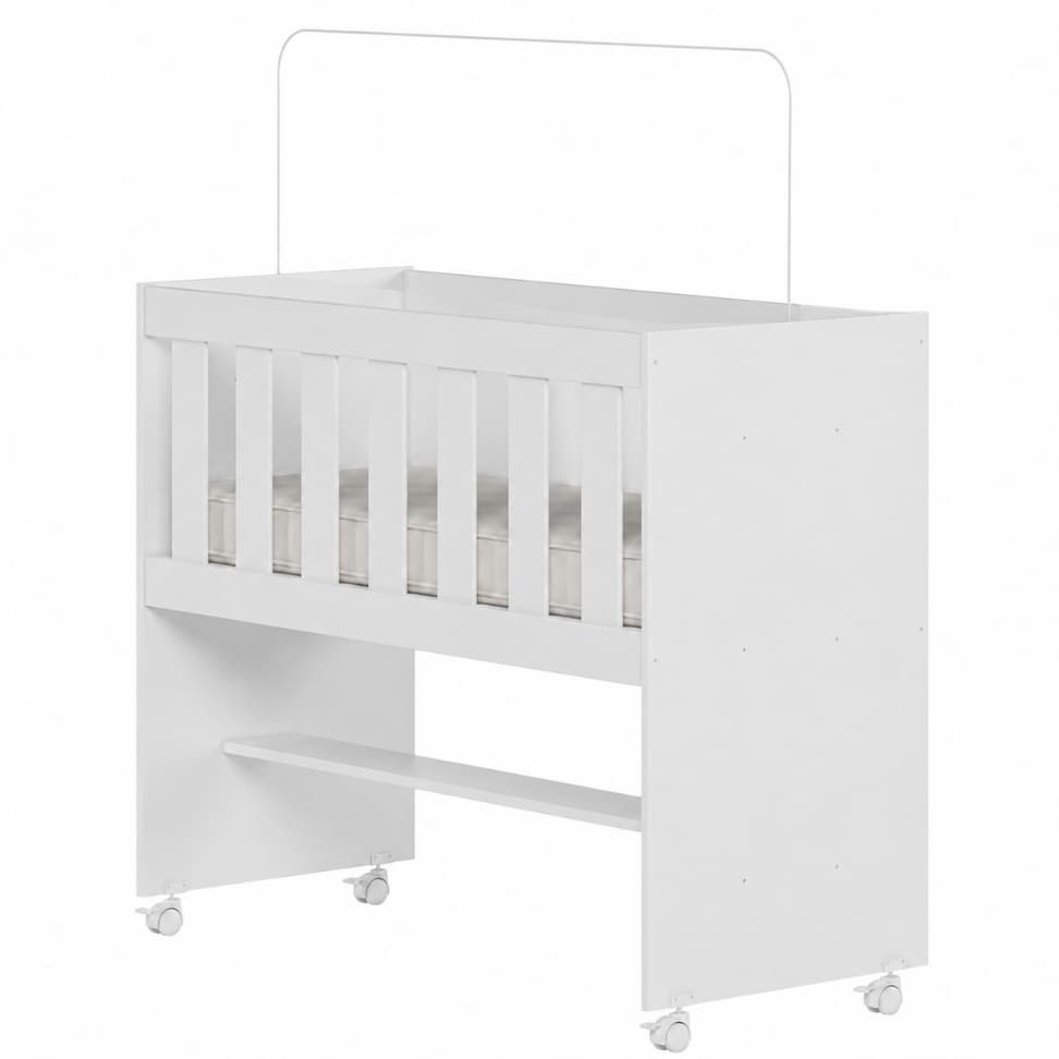 Berço 5 Em 1 Para Bebê Multifuncional MDF Com Colchão Mini Berço Mesa