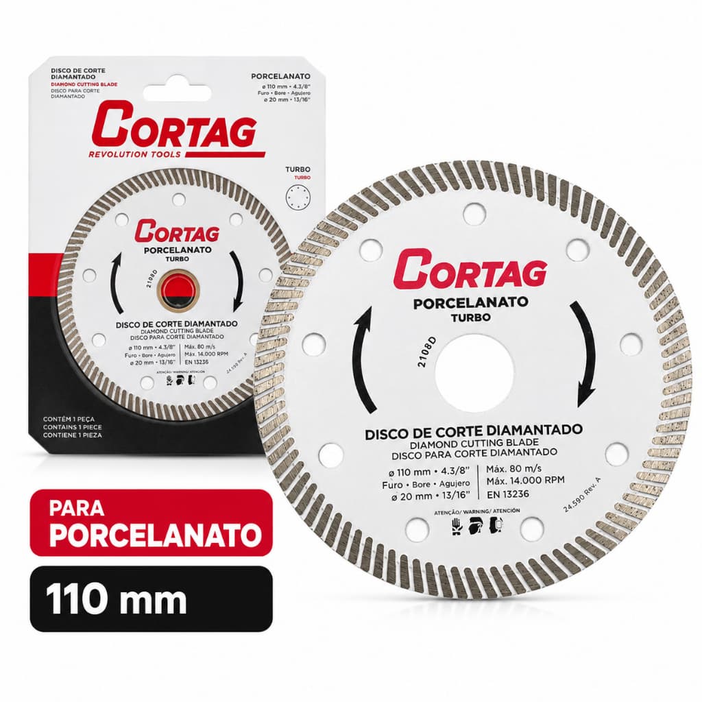 Disco Corte Ultra Fino Diamantado Porcelanato 4.3/8 Cortag