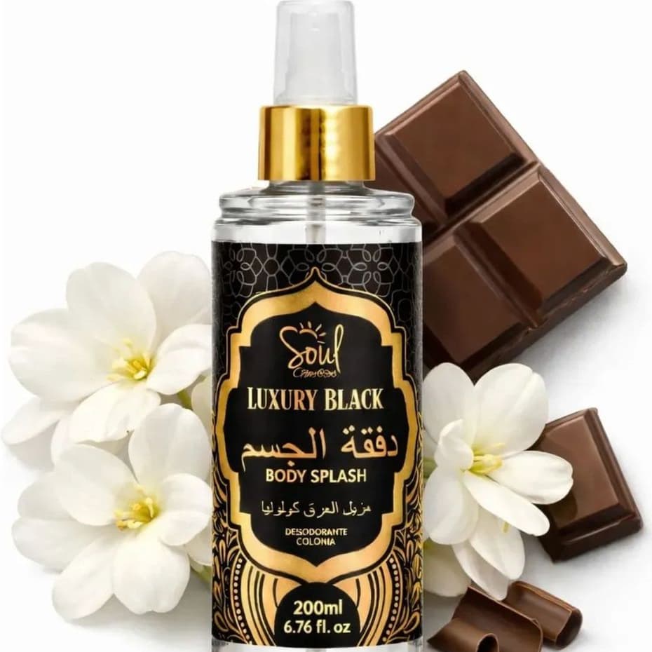 Body Splash Feminino Luxury Black 200ml Importado Luxury Attafff Rose - Marcante