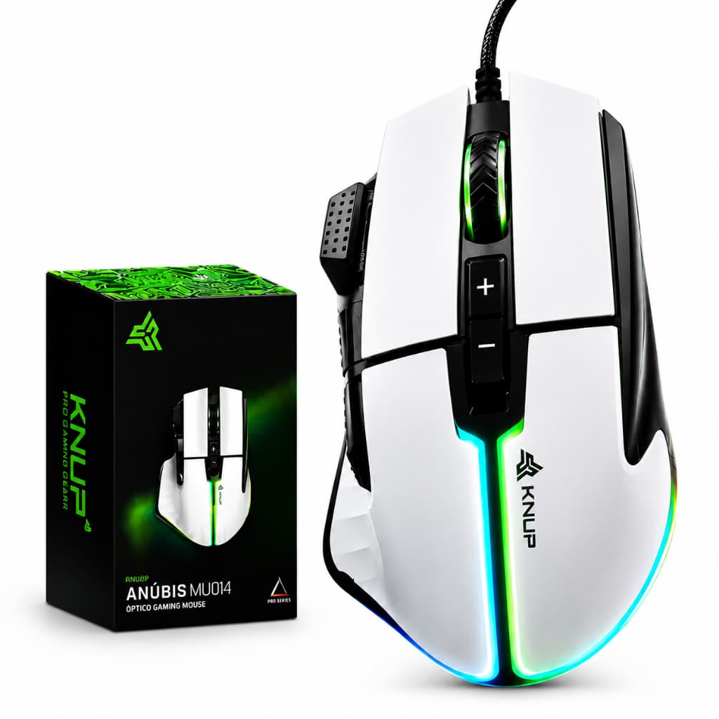 Mouse Gamer Profissional 7200 DPI Alta Precisão LED RGB Óptico Com Fio USB Ergonômico Para PC Computador Notebook Jogos