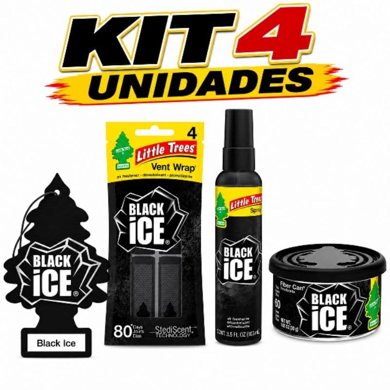 KIT LITTLE TREES 4 UNIDADES aromatizante para carro