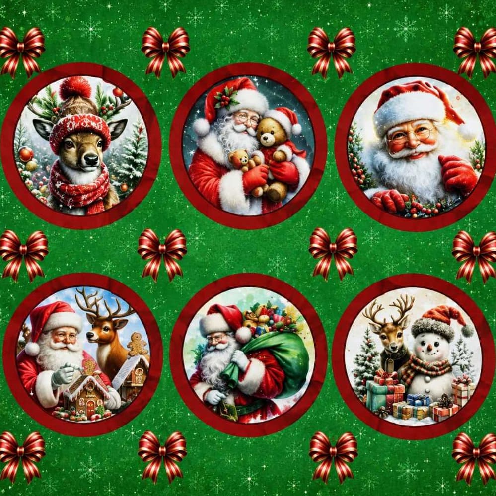 Tecido Patchwork Digital Circulo Natal Sousplat *VENDIDA POR UNIDADE 0,75 CM x1,50 MTS* 100% ALGODÃO