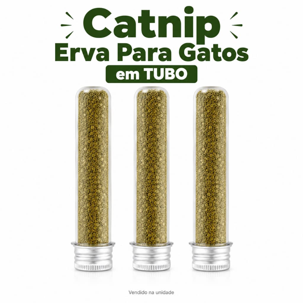 Catnip Erva Para Gatos 1 Tubo Natural Relaxante Brincar interativo
