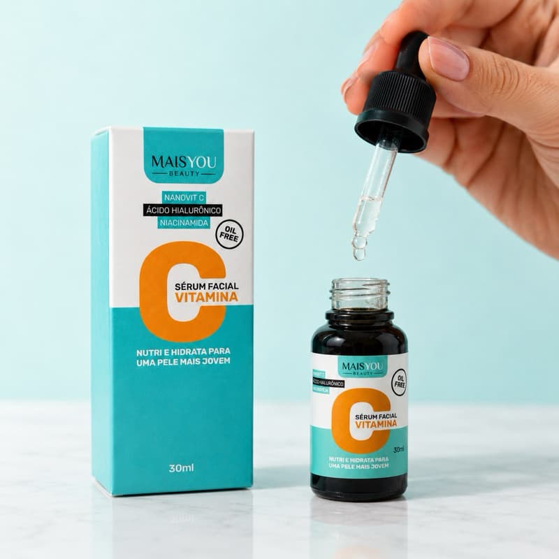 Sérum Facial Vitamina C com Ácido Hialurônico e Niacinamida Oil Free 30ml