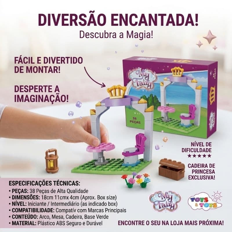 Blocos De Montar Tipo Lego kit com 2 - My Fairy Jardim Encantado 38 Peças Toys & Toys Originall