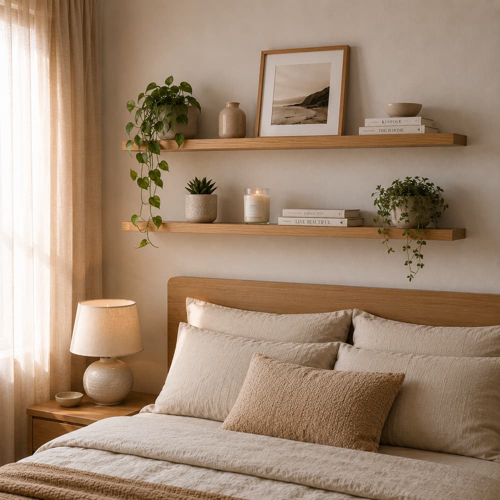 Prateleira de Parede MDF Freijó 80x20cm - Suporte Invisível e Design Moderno 25mm
