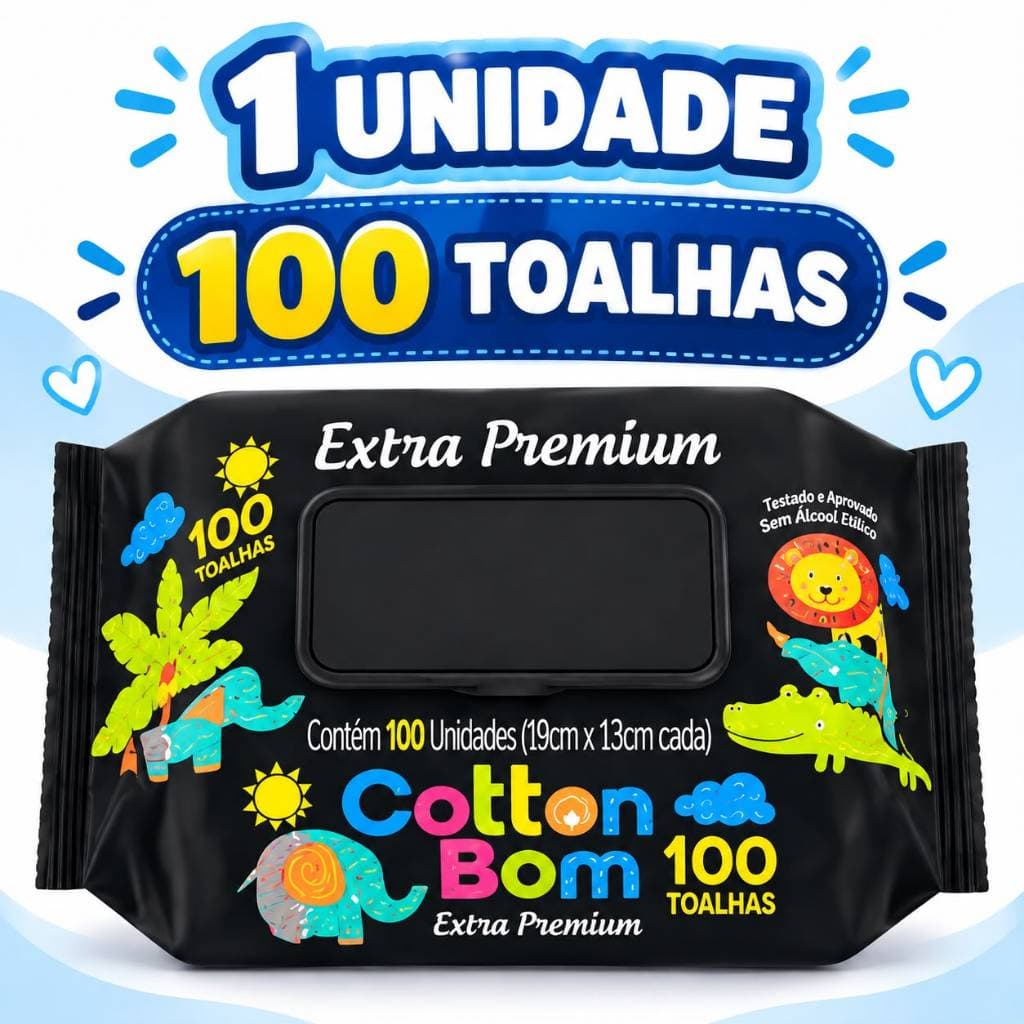 Lenço Umedecido Bebê Cotton Bom Extra Premium