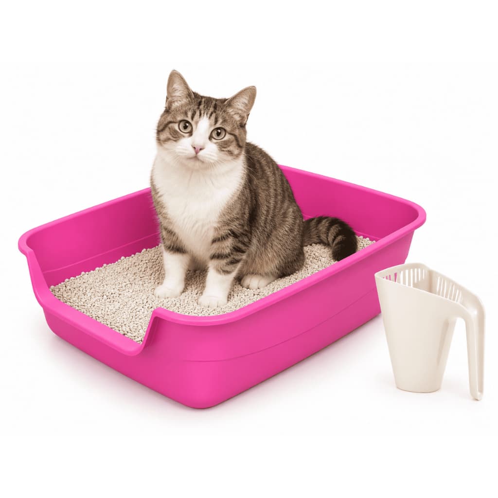 Caixa de Areia para Gato Bandeja Higiênica Sanitária Entrada frontal rebaixada para facilitar o acesso Areia 62cm