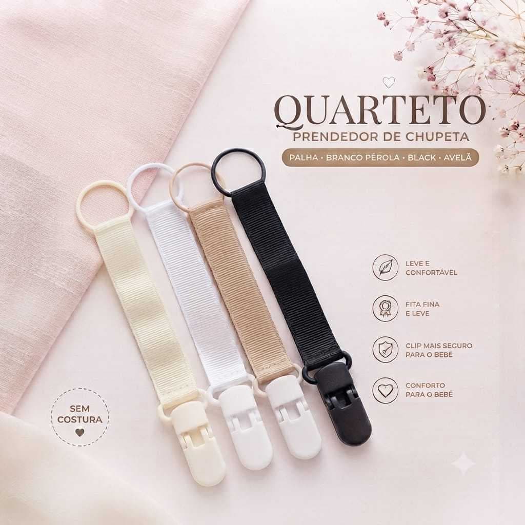 Kit Prendedores De Chupeta Bebê Universal Presilhas Enxoval  Cores Lisas Neutros Coloridos Maternidade Promoção