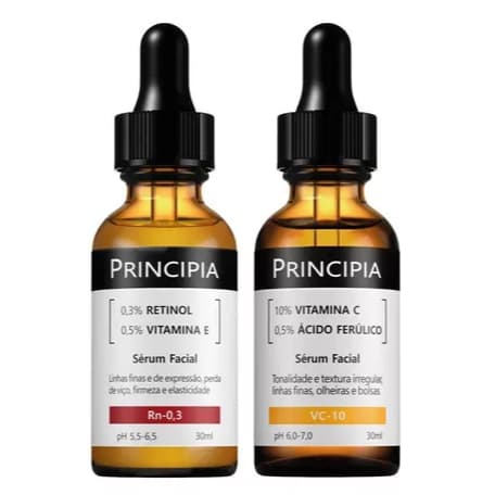 Kit c/2 Séruns Antissinais Dia e Noite c/ Vitamina VC-10 + Sérum Retinol Rn-0,3 - Vitamina C Para o Rosto - Serum Facial