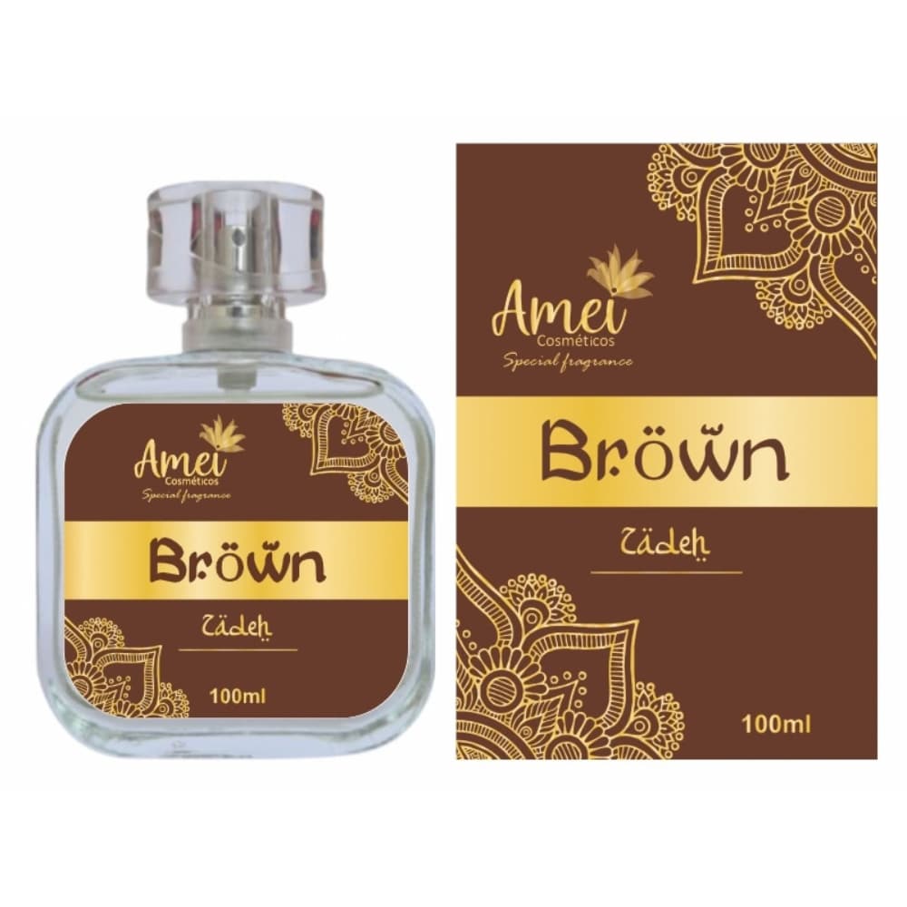 Perfume Brown Masculino Amei Cosméticos Alta Fixação 33% de Essência Importada Parfum