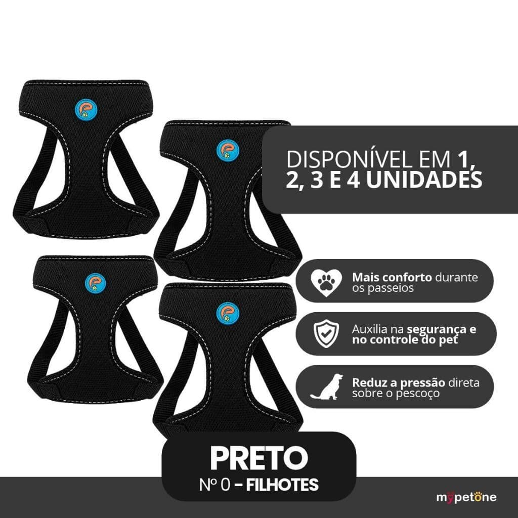 Coleira Peitoral Para Cachorros Filhotes Preto Com Guia Colete Confortável Respirável Flexível Cão E Gato Para Pet