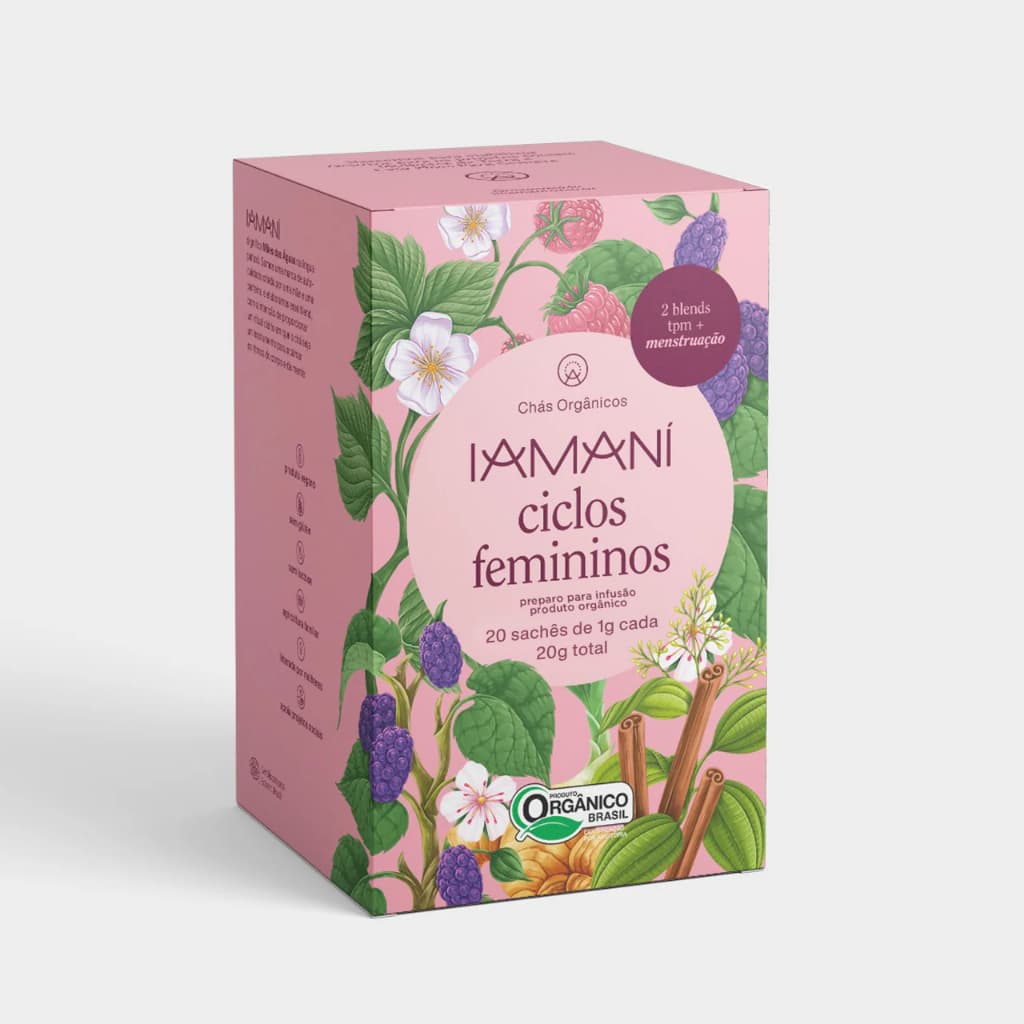 Chá Orgânico Ciclos Femininos (TPM + Menstruação - 20 saches) Iamani