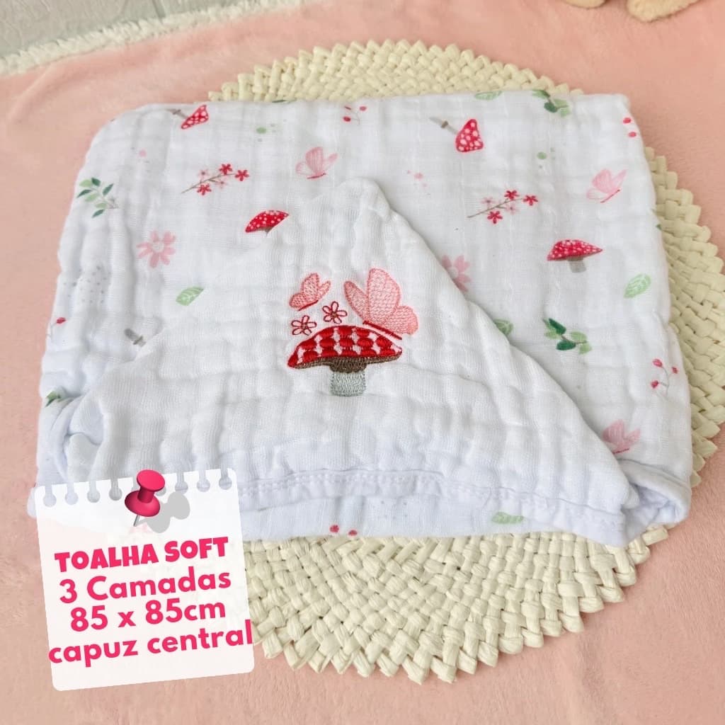 Toalha soft bebê 3 camadas fralda recém nascido ENVIO IMEDIATO