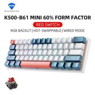 Teclado Mecânico Machenike K500 B61 Com Fio Switch Red Rgb Teclado Mecânico Original