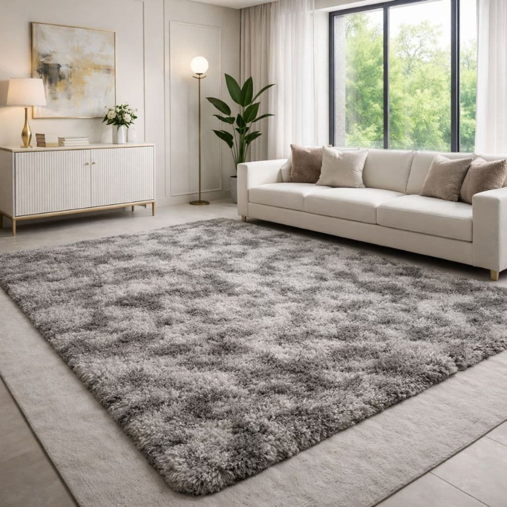 Tapete Felpudo 2,00 x 1,40 Para Sala ou Quarto Pelo Alto Antiderrapante Não Solta Pelo