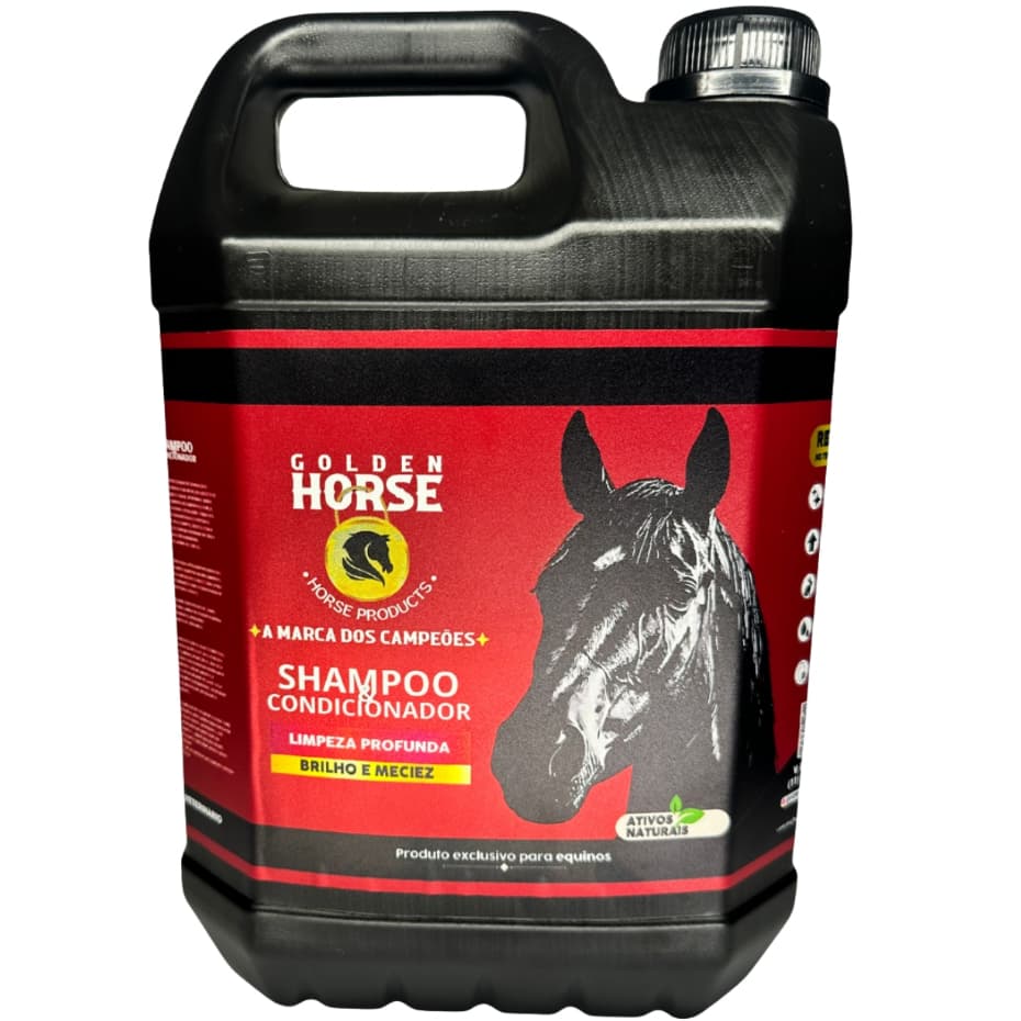 Shampoo e Condicionador Para Cavalos 5L – Limpeza Profunda e Brilho | Golden Horse