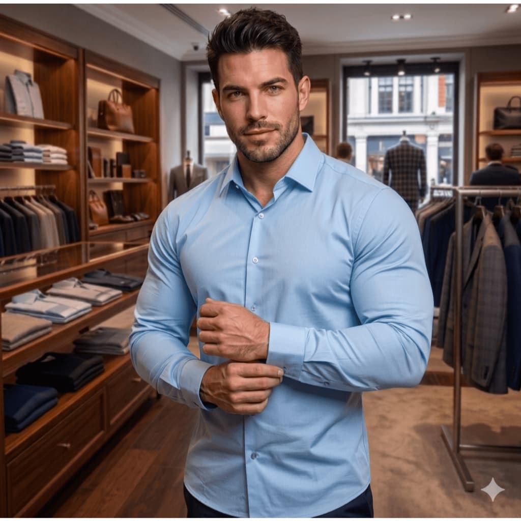 Camisa Social Slim Masculina Manga Longa  Algodão