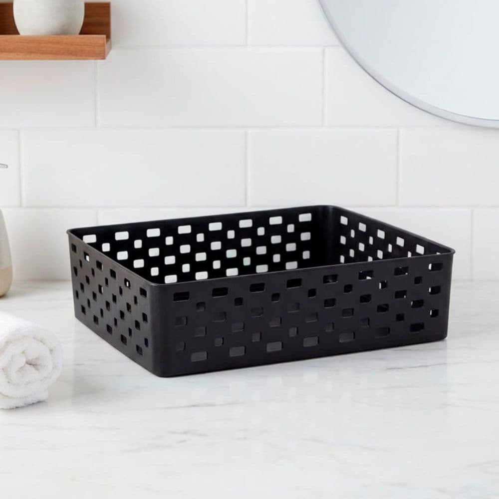 Organizador Cesta Plástico 3 Litros Multiuso para Gaveta Armário Banheiro Cozinha Casa Cozinha
