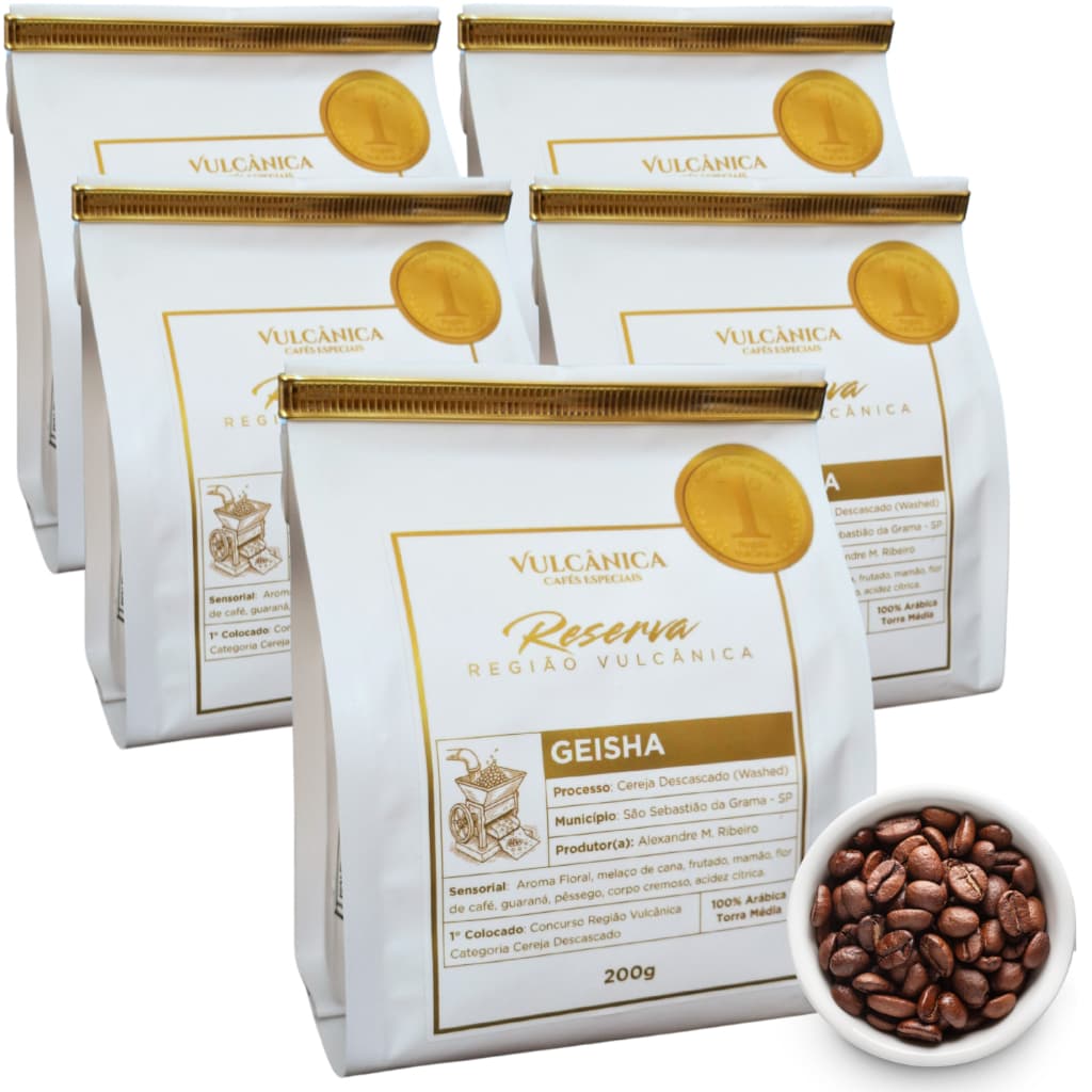 Café Especial Geisha em Grãos Vulcânica Reserva Premiado 1kg - Em Grão ou moído