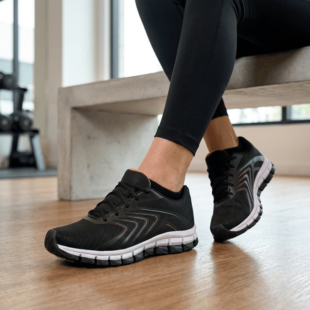 Tenis Feminino Adulto Esportivo 34 ao 39 Preto Rosa Esportivo Caminhada Confortavel Envio Rápido