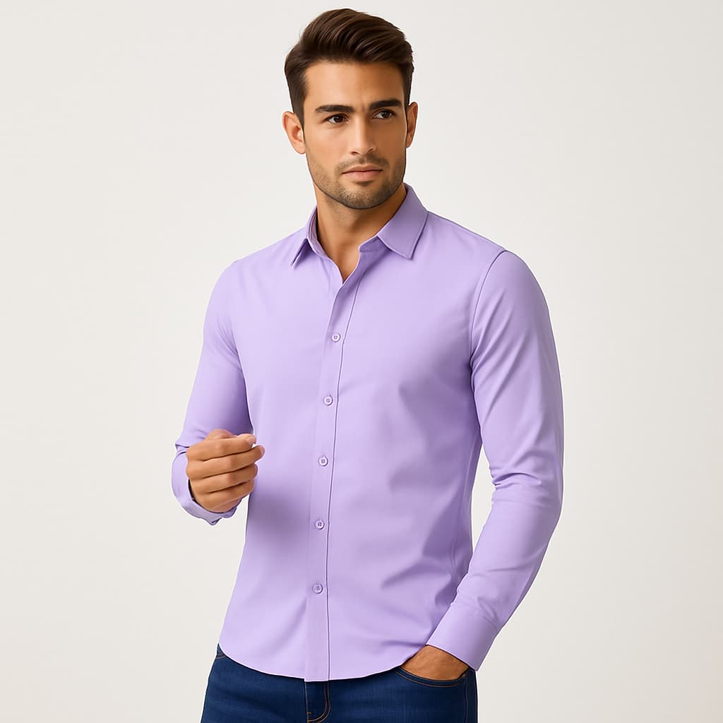 camisa social de manga cumprida slim fit