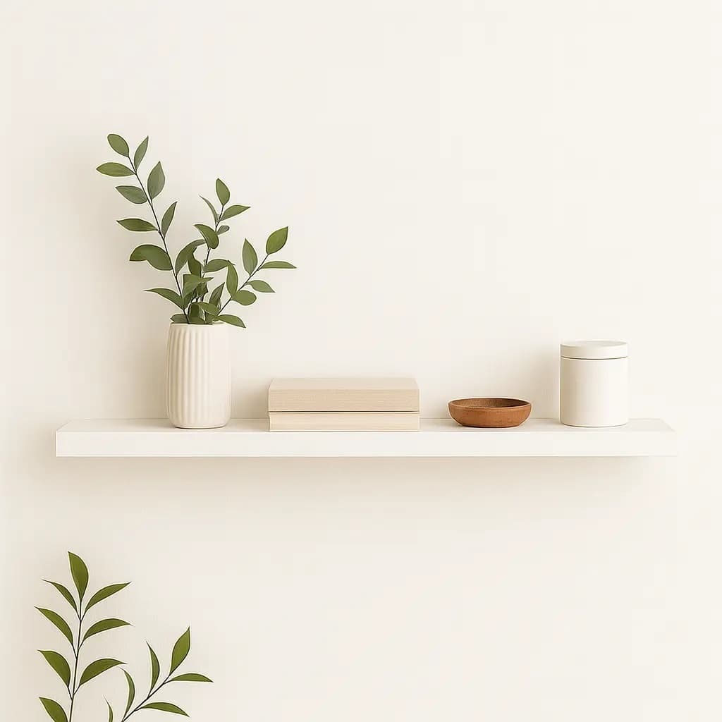Prateleira MDF branco 50x20 acompanha suporte invisível decoração quarto sala parede vc