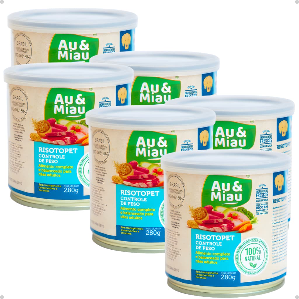 Kit 6 Ração Úmida Gourmet 100% Natural para Cachorros 280g Linha Premium